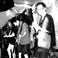 a black and white photo of Blemishes playing a show