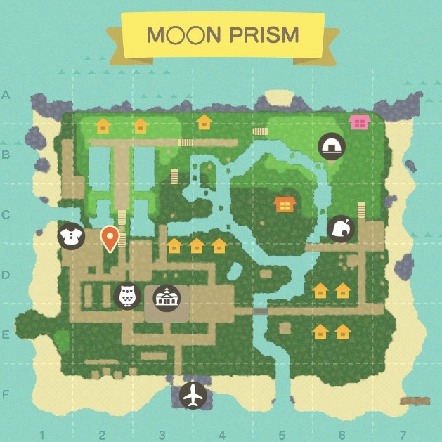 A map of MOONPRISM, showing the location of the cherry stand