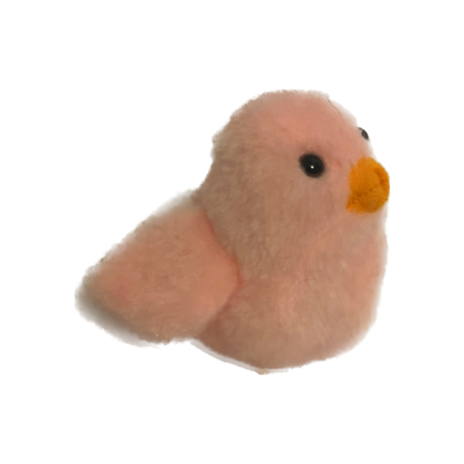 The Pink Peepster, a small pink bird that resembles a baby chicken